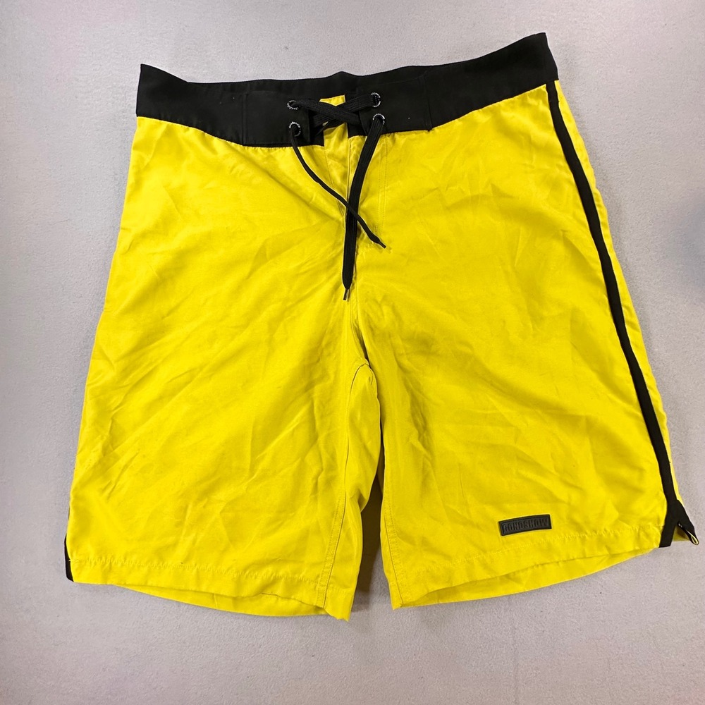 Gongshow Mens Board Shorts XL Yellow Black Hockey Lifestyle Swim Trunks XL/TG